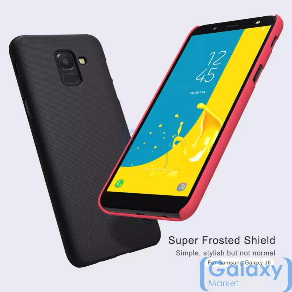Чехол бампер Nillkin Super Frosted Shield для Samsung Galaxy J6 2018 Red (Красный)