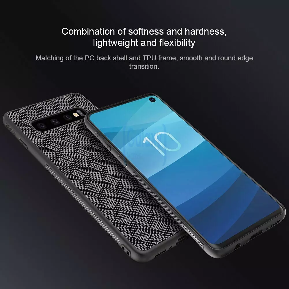 Чехол бампер Nillkin Synthetic Fiber для Samsung Galaxy S10e Black (Черный)