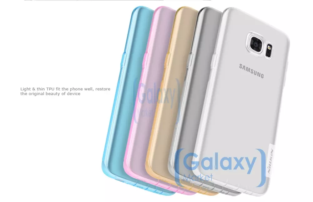Чехол бампер Nillkin TPU Nature Case для Samsung Galaxy S7 G930F Pink (Розовый)