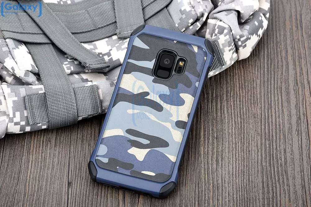 Чехол бампер NX Case Camouflage Series для Samsung Galaxy S9 Plus Blue (Синий)