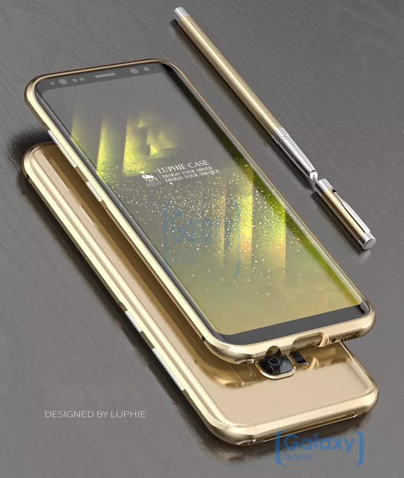 Чехол бампер Luphie Metal Case для Samsung Galaxy S8 Gold (Золотой)