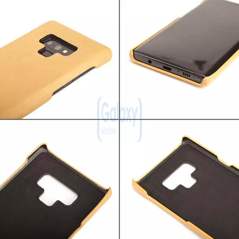 Чехол бампер с натуральной кожи Pierre Cardin Slim Design Hard Case для Samsung Galaxy Note 9 Yellow (Желтый) PCS-S05
