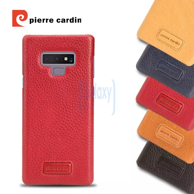 Чехол бампер с натуральной кожи Pierre Cardin Slim Design Hard Case для Samsung Galaxy Note 9 Yellow (Желтый) PCS-S05