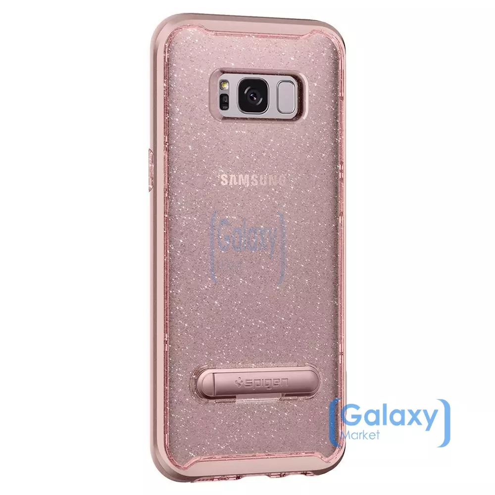 Чехол бампер Spigen Case Crystal Hybrid Glitter для Samsung Galaxy S8 Rose Quartz (Розовый кварц)
