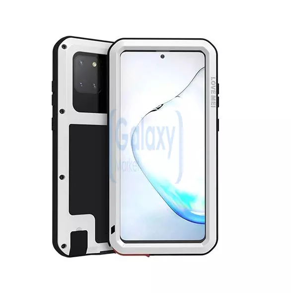 Противоударный металлический Чехол бампер Love Mei Powerful для Samsung Galaxy Note 10 Lite White (Белый)