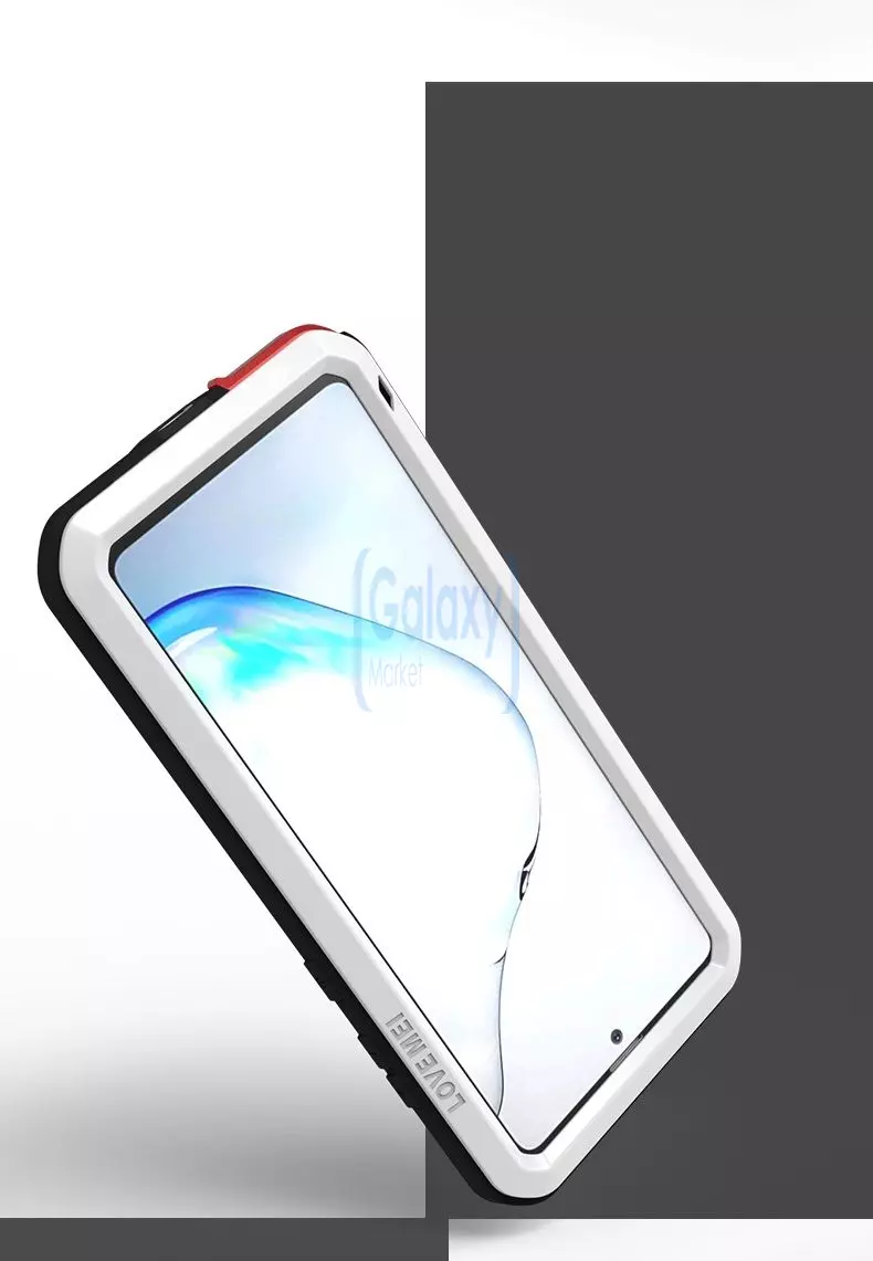 Противоударный металлический Чехол бампер Love Mei Powerful для Samsung Galaxy Note 10 Lite Black (Черный)