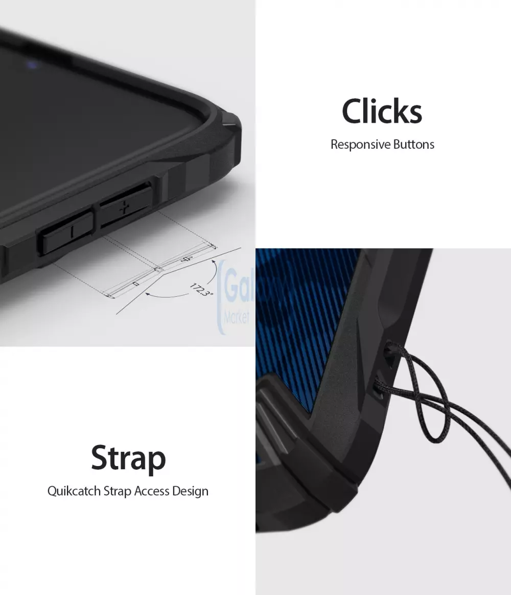 Чехол бампер Ringke Dual-X Design для Samsung Galaxy A50 Camo Black (Черный камуфляж)