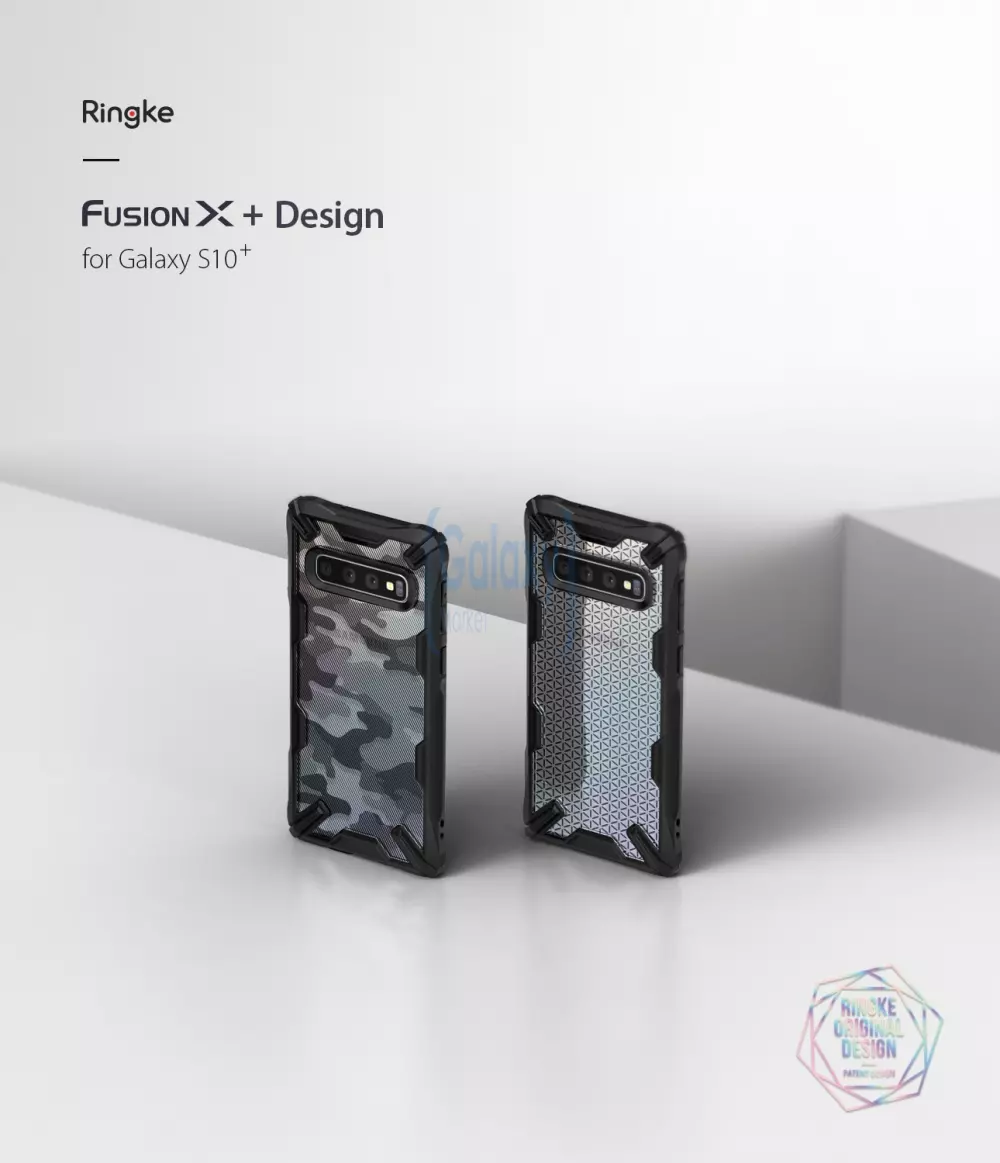 Чехол бампер Ringke Dual-X Design для Samsung Galaxy S10 Green (Зеленый камуфляж)