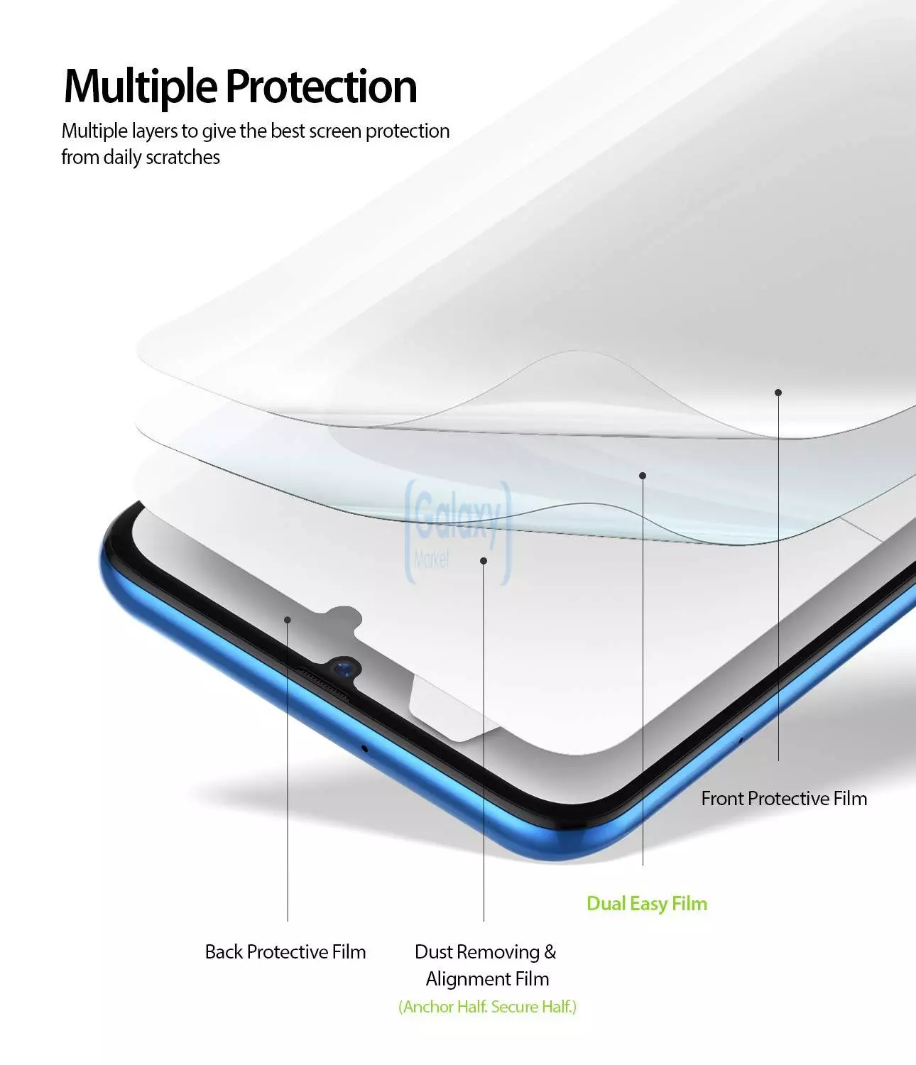 Защитное стекло Ringke Invisible Deffender Glass 3 шт. для Samsung Galaxy A30s
