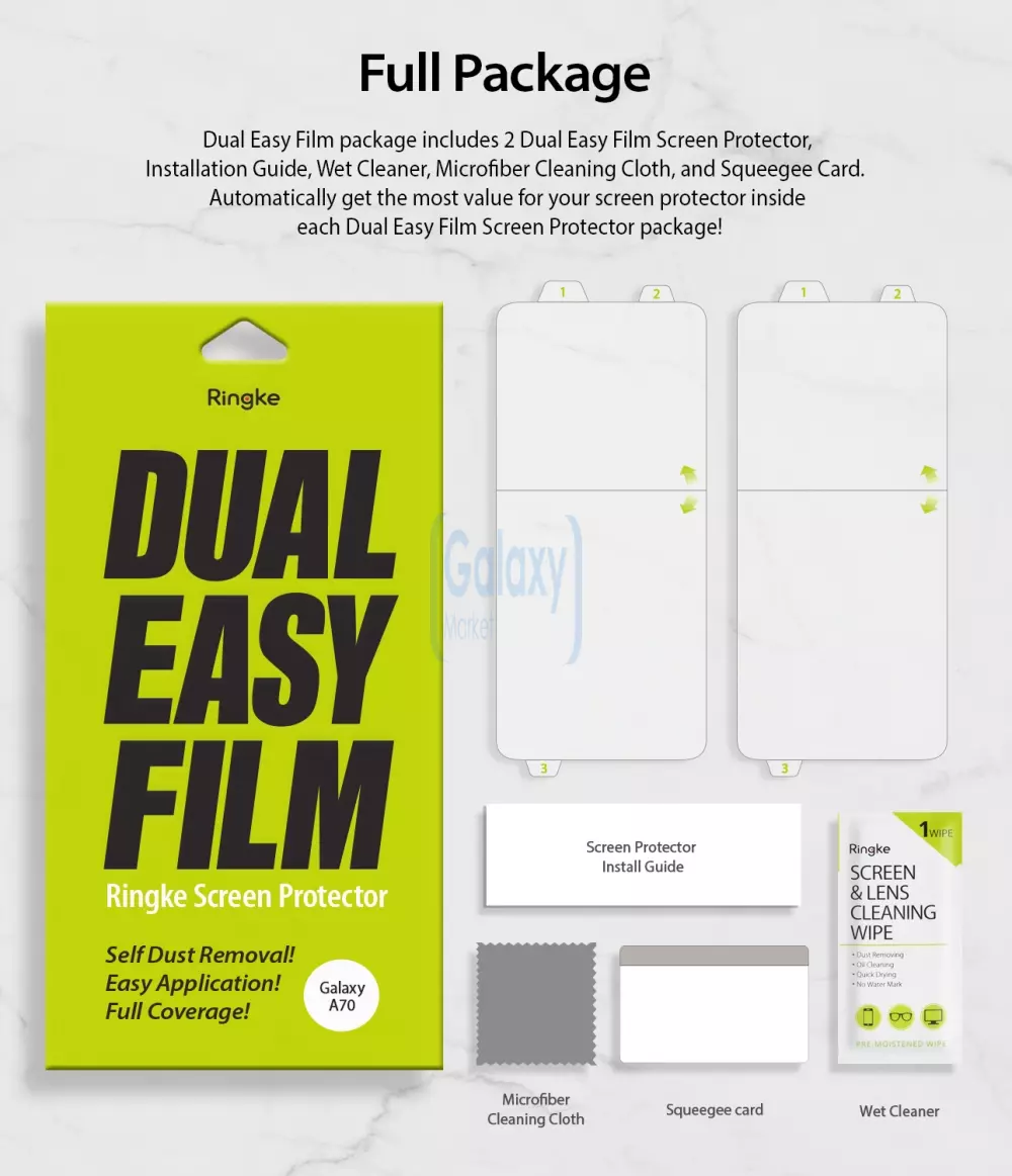 Защитная пленка Ringke Dual Easy Full Cover для Samsung Galaxy A20 Защитная пленка Ringke Dual Easy Full Cover для Samsung Galaxy A20