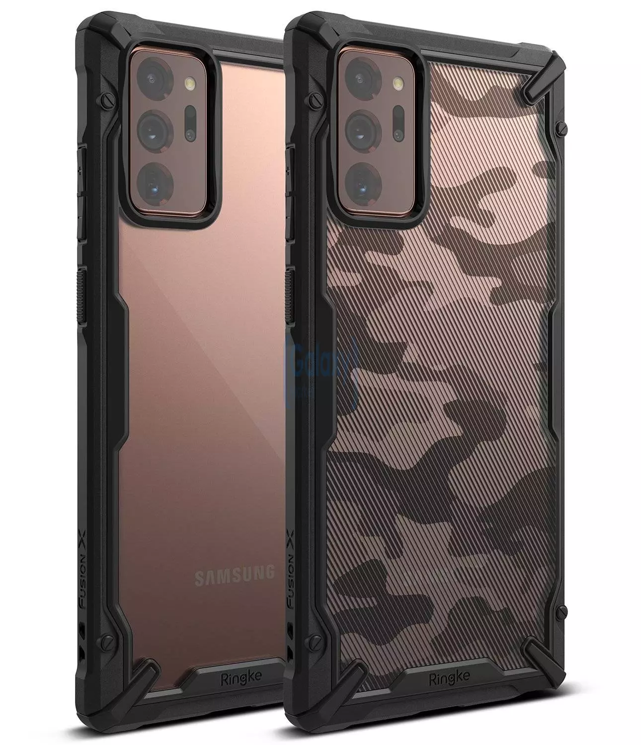 Чехол бампер Ringke Fusion-X для Samsung Galaxy Note 20 Camo Black (Камуфляж Черный) 8809716076666