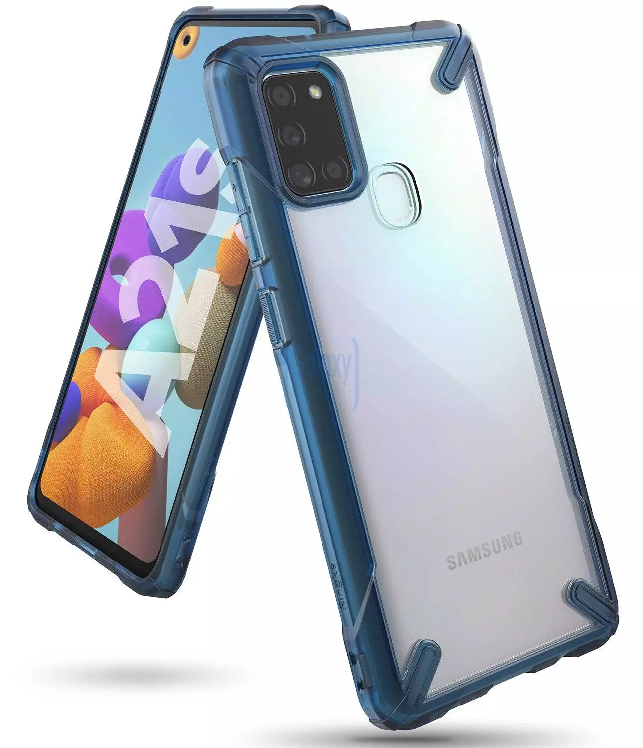 Чехол бампер Ringke Fusion-X для Samsung Galaxy A21s Space Blue (Космический Синий) 8809716077311