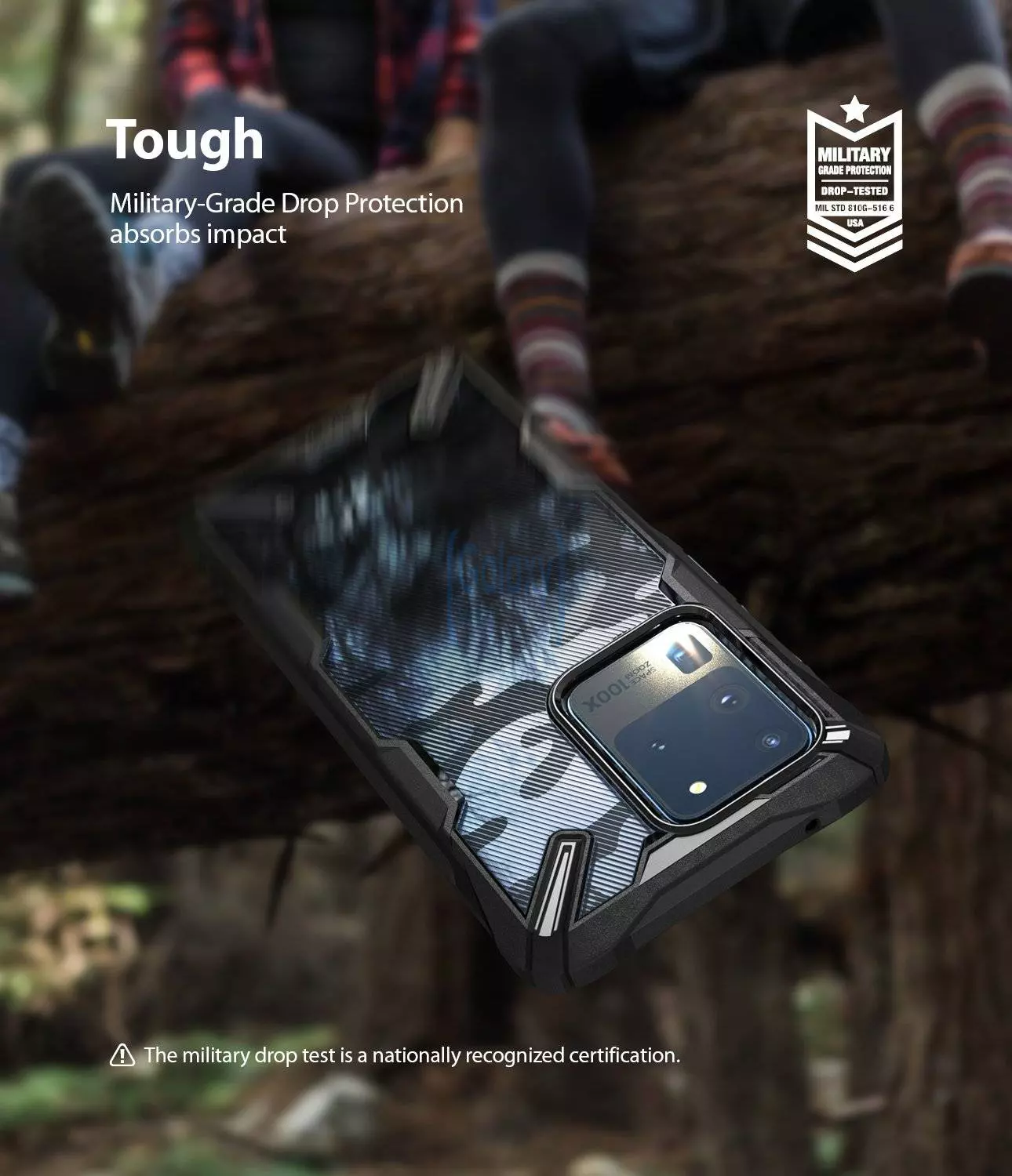 Чехол бампер Ringke Fusion-X Design для Samsung Galaxy S20 Ultra Camo Black (Камуфляж Черный)