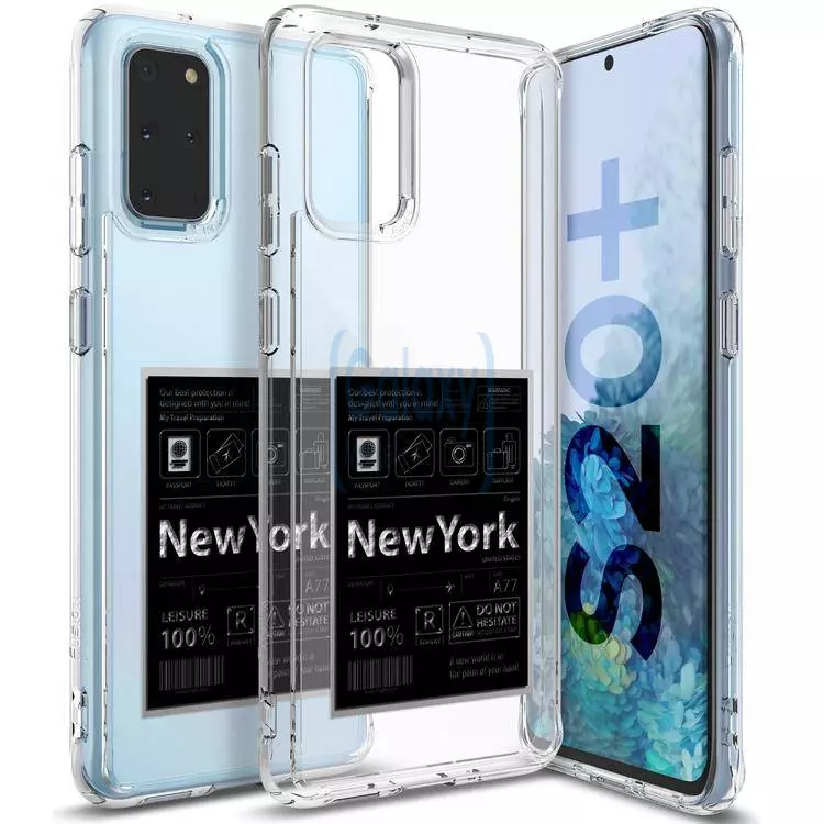 Чехол бампер Ringke Fusion Design для Samsung Galaxy S20 Plus New York Label (Нью-Йорк Лейбл)