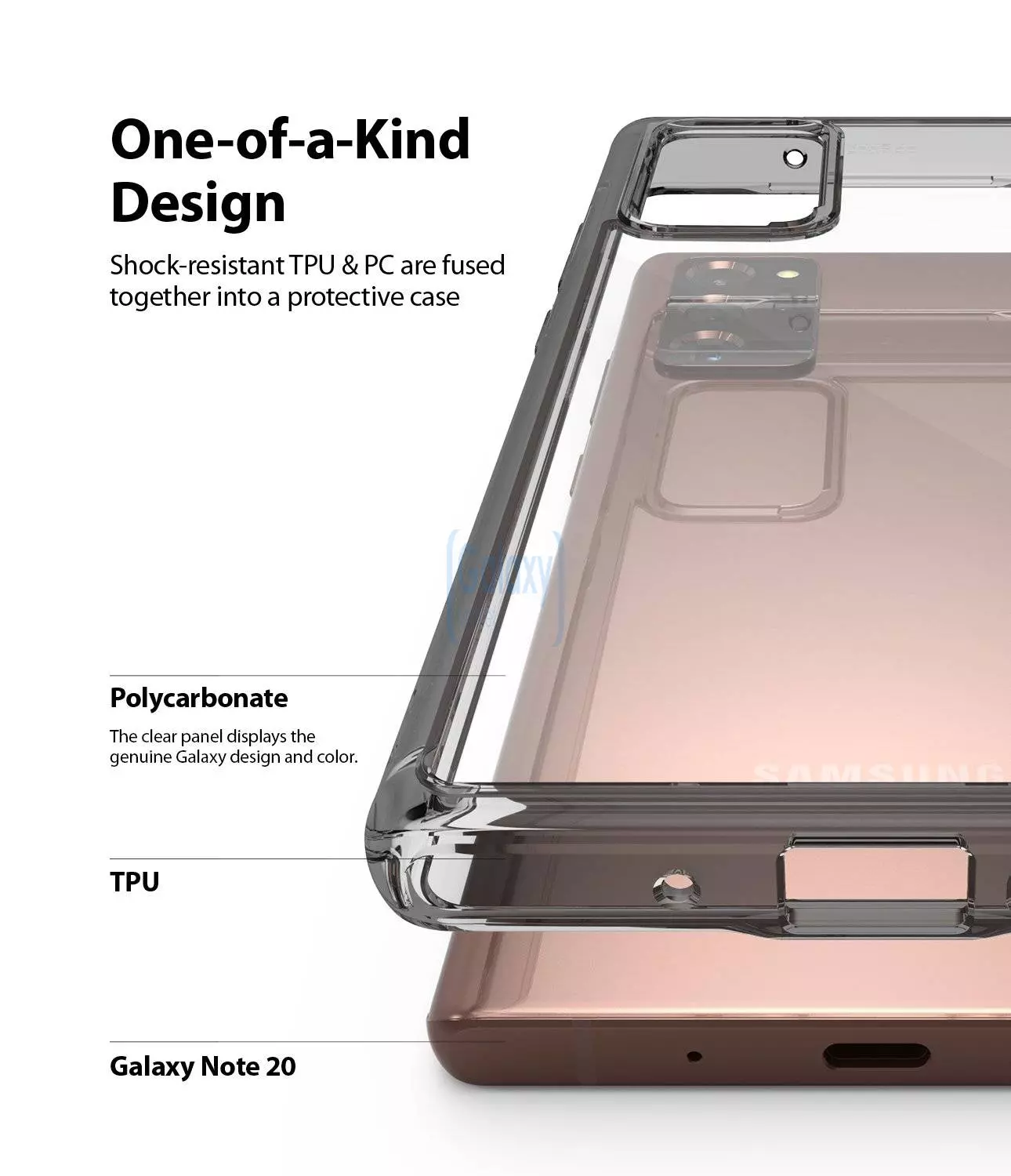 Чехол бампер Ringke Fusion для Samsung Galaxy Note 20 Clear (Прозрачный)