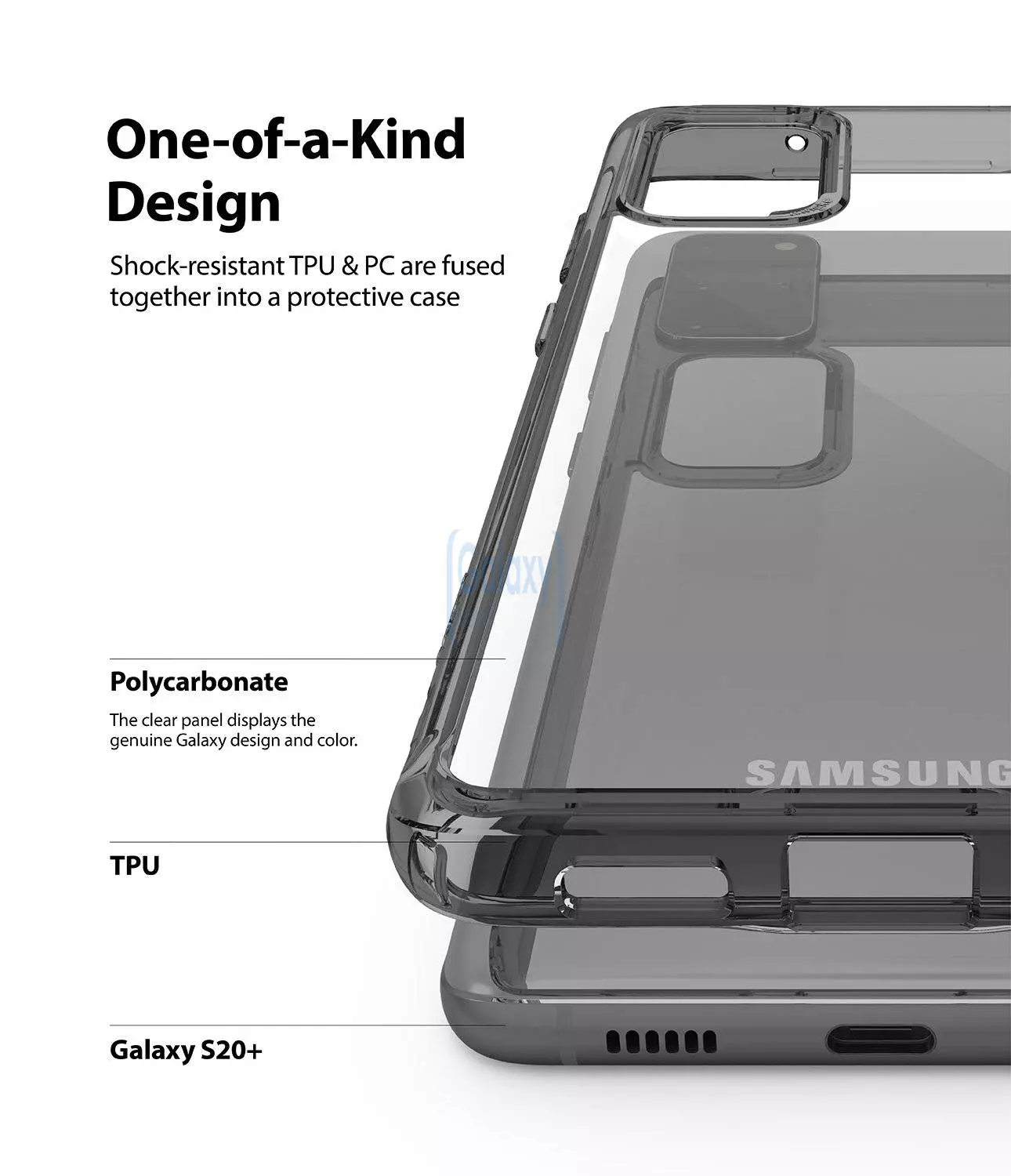 Чехол бампер Ringke Fusion для Samsung Galaxy S20 Plus Clear (Прозрачный)