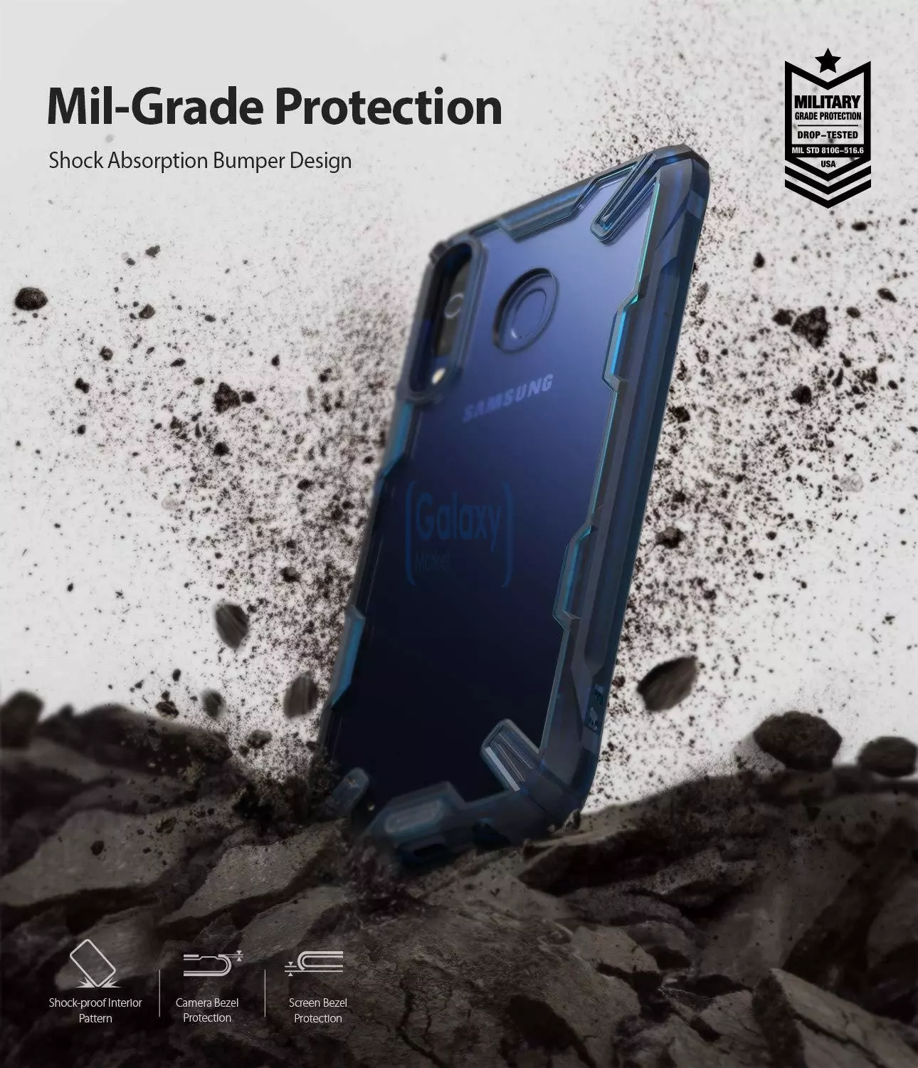 Чехол бампер Ringke Fusion-X для Samsung Galaxy A40s Space Blue (Космический Синий)