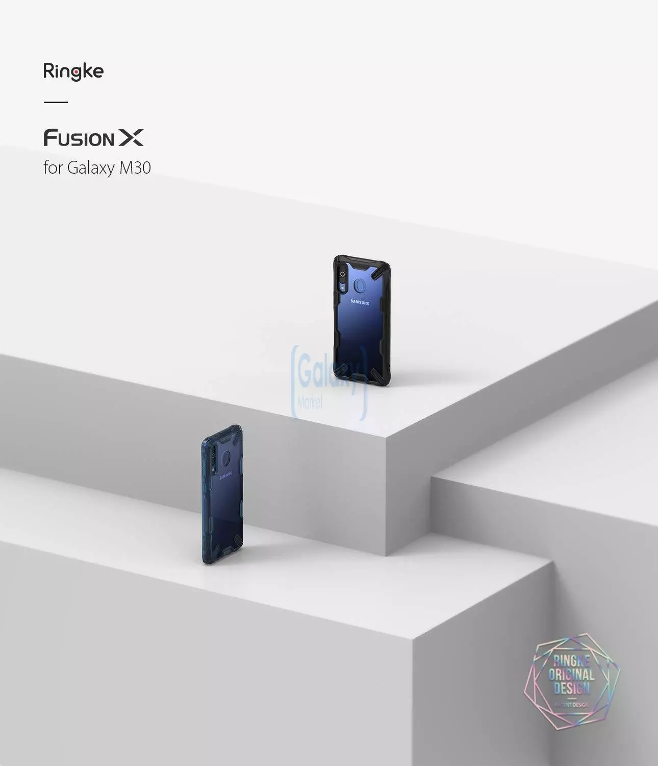 Чехол бампер Ringke Fusion-X для Samsung Galaxy A40s Space Blue (Космический Синий)