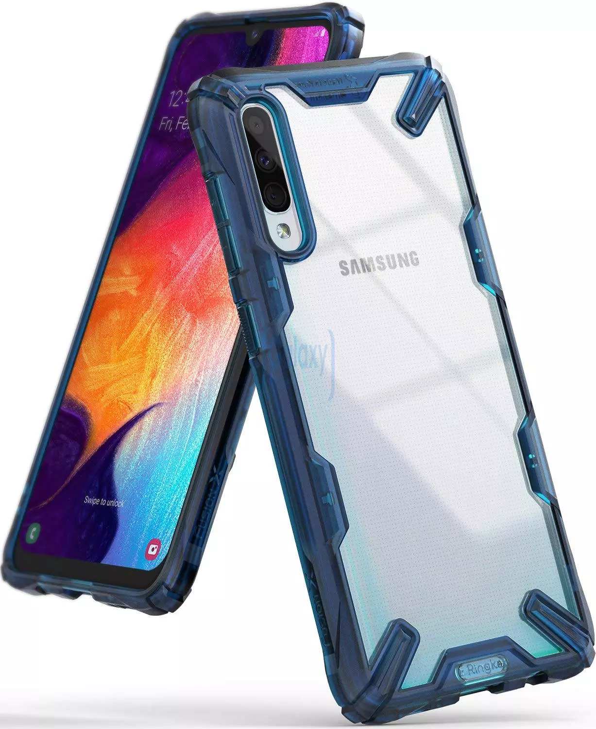 Чехол бампер Ringke Fusion-X для Samsung Galaxy A30s Space Blue (Космический Синий)