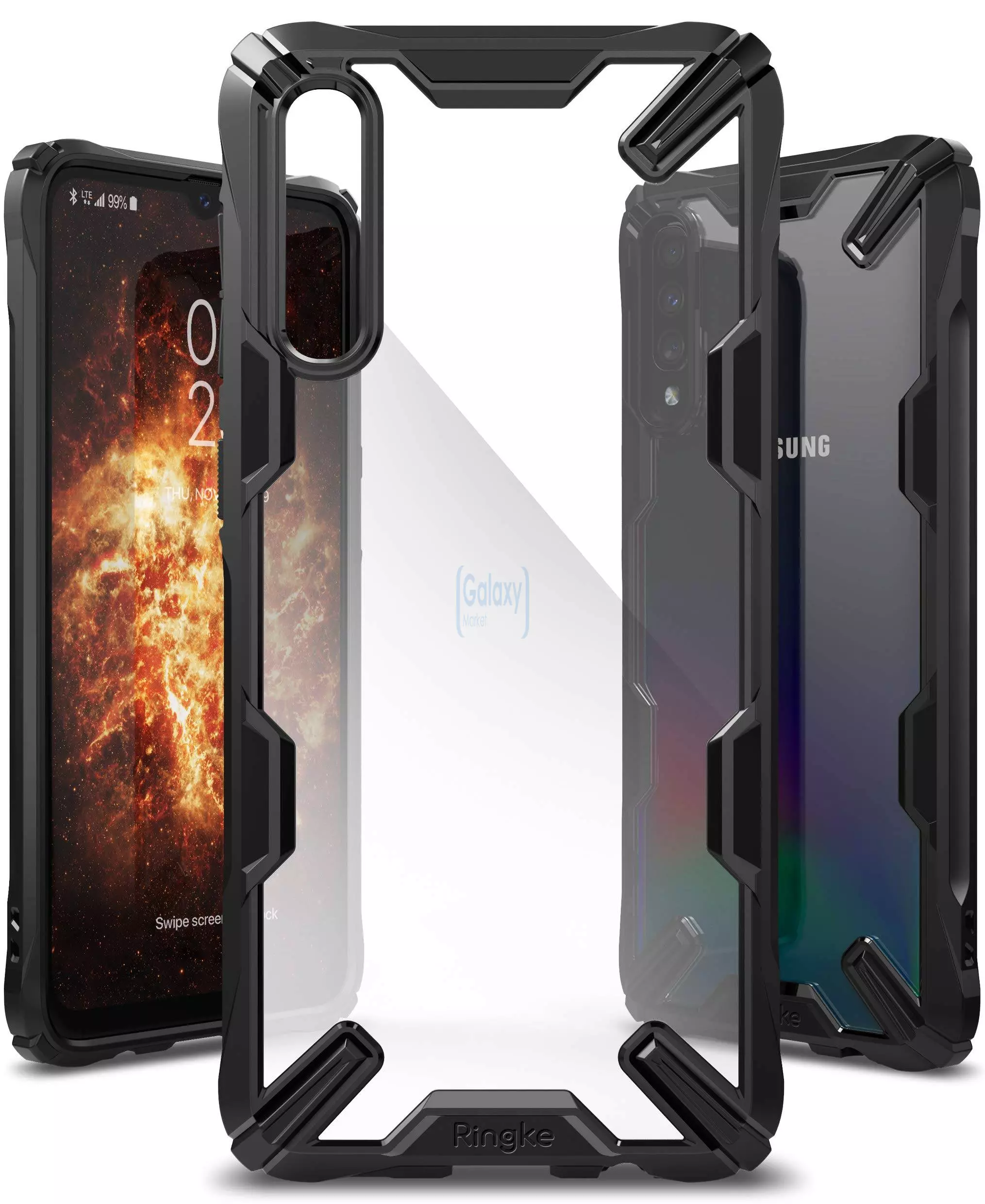 Чехол бампер Ringke Fusion-X для Samsung Galaxy A70s Black (Черный)