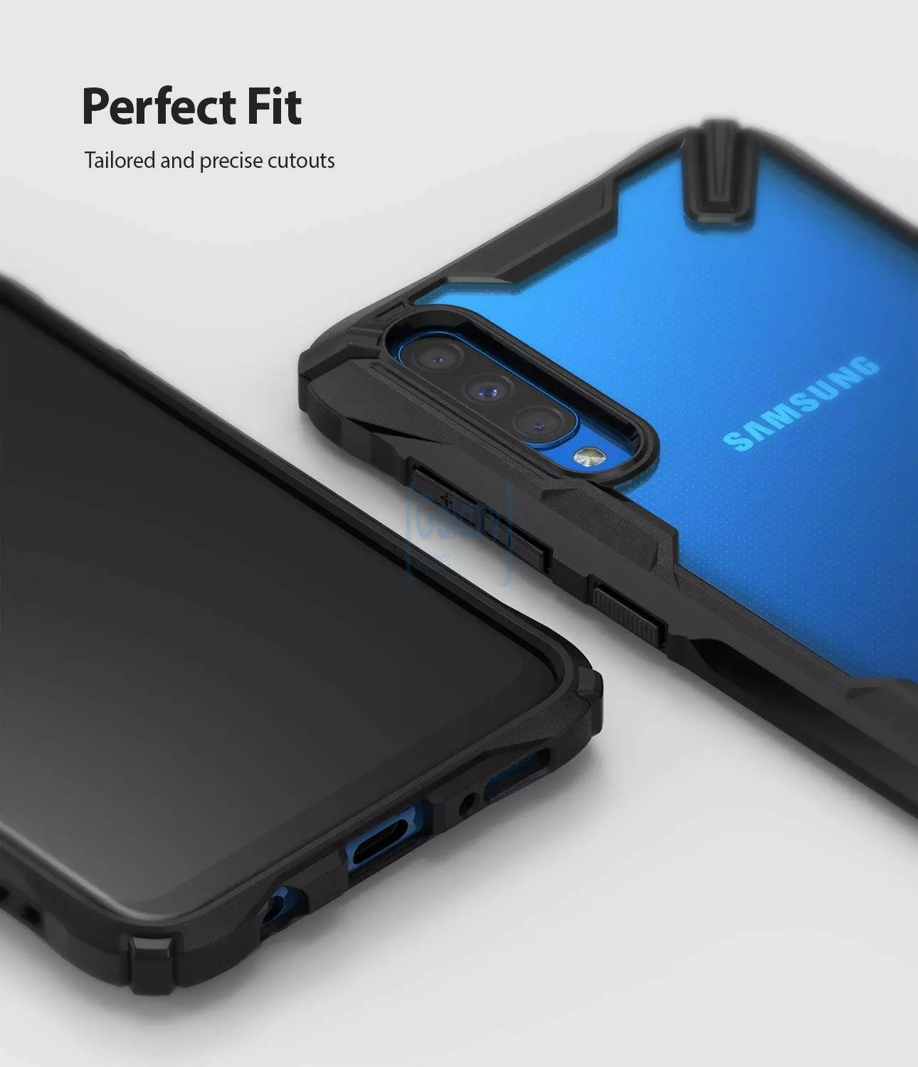 Чехол бампер Ringke Fusion-X Design для Samsung Galaxy A50 Camo Black (Камуфляж Черный)