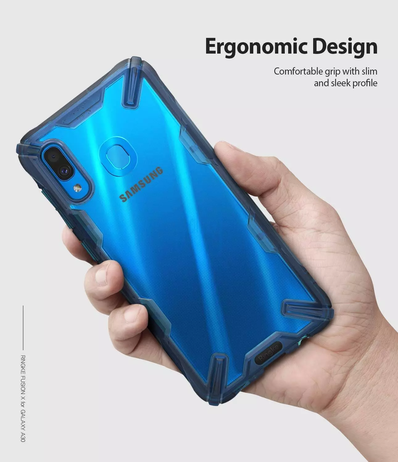 Чехол бампер Ringke Fusion-X для Samsung Galaxy A40 Space Blue (Космический Синий)