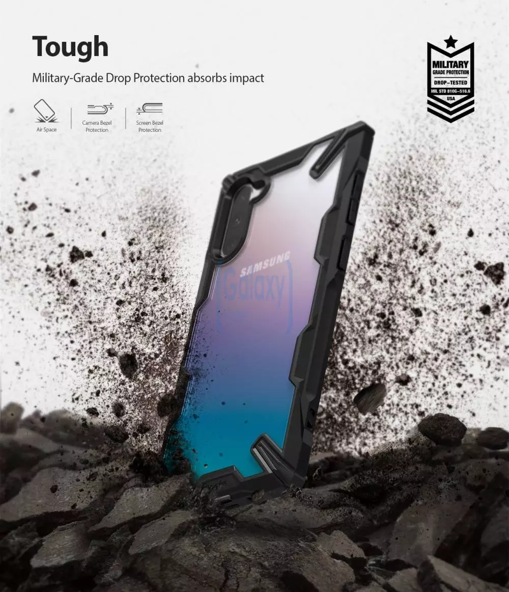 Чехол бампер Ringke Fusion-X Case для Samsung Galaxy Note 10 Black (Черный)