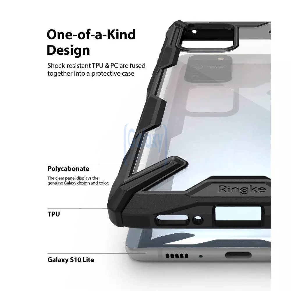 Чехол бампер Ringke Fusion-X для Samsung Galaxy S10 Lite Black (Черный) 8809688899478