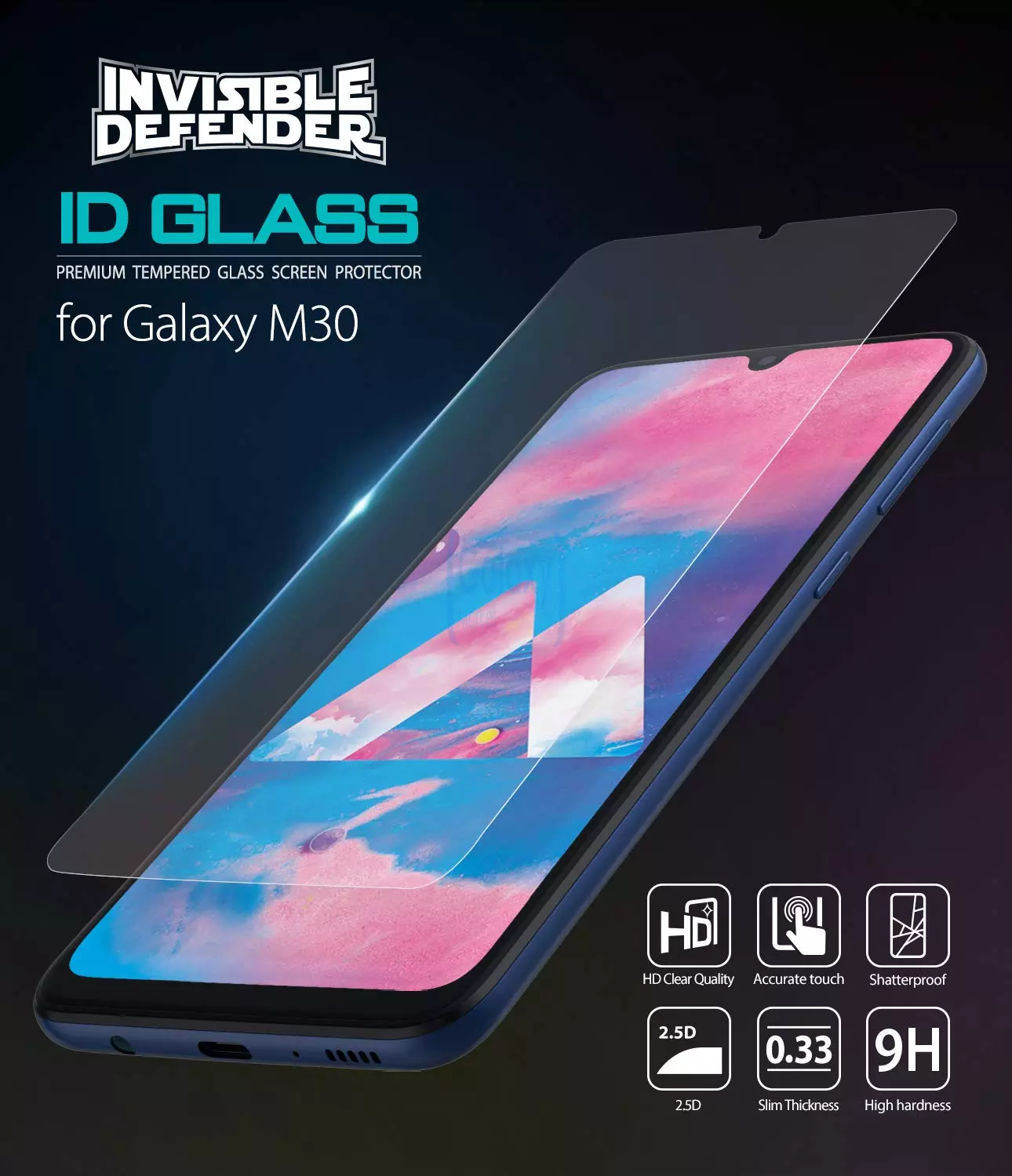 Защитное стекло Ringke Invisible Deffender Glass 3 шт. для Samsung Galaxy A50
