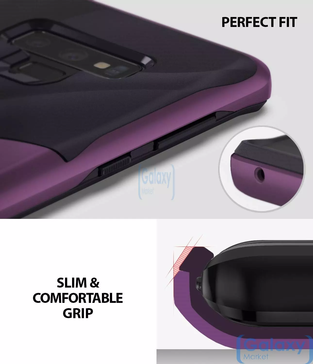 Чехол бампер Ringke Wave Case для Samsung Galaxy Note 9 Metallic Purple (Металлический фиолетовый)