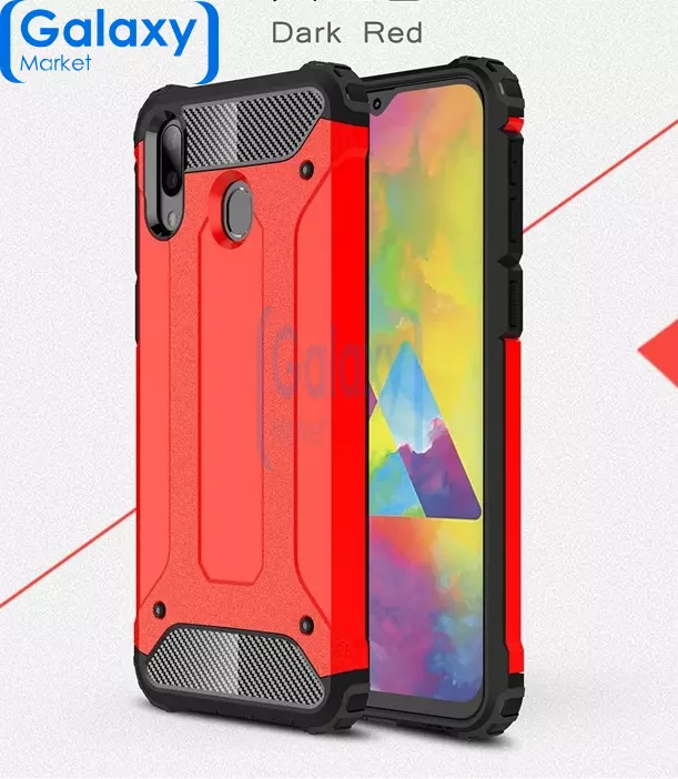 Чехол бампер Rugged Hybrid Tough Armor Case для Samsung Galaxy M20 (2019) Red (Красный)