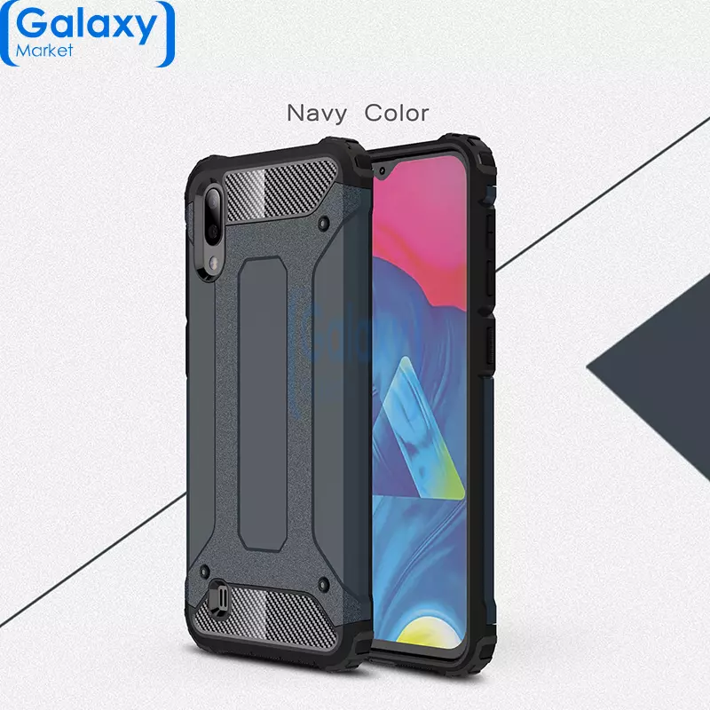 Чехол бампер Rugged Hybrid Tough Armor Case для Samsung Galaxy M10 (2019) Navy Blue (Темно-синий)