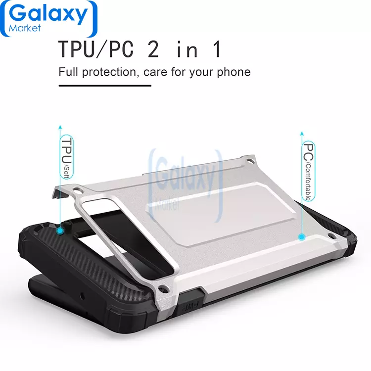 Чехол бампер Rugged Hybrid Tough Armor Case для Samsung Galaxy S10 Plus White (Белый)