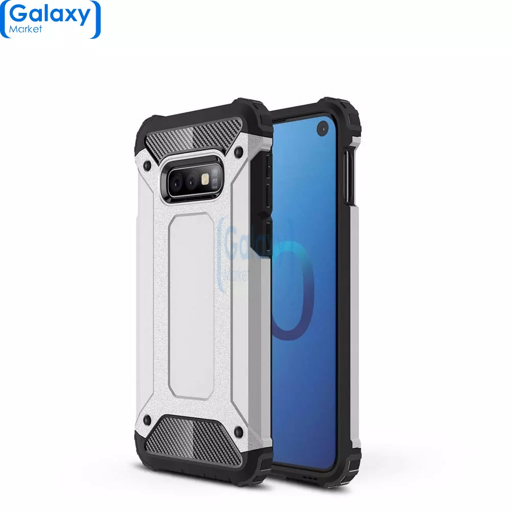 Чехол бампер Rugged Hybrid Tough Armor Case для Samsung Galaxy S10e Silver (Серебристый)