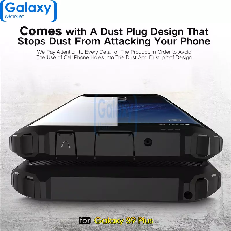 Чехол бампер Rugged Hybrid Tough Armor Case для Samsung Galaxy S9 Plus Silver (Серебристый)