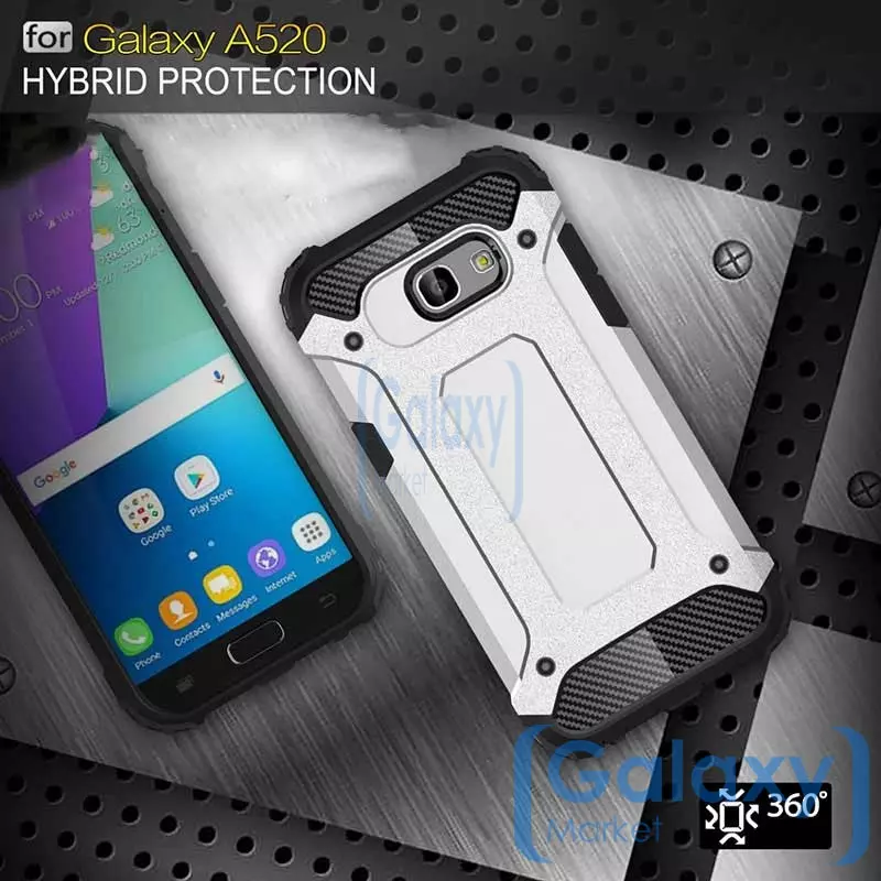 Чехол бампер Rugged Hybrid Tough Armor Case для Samsung Galaxy A5 (A5 2017) Grey (Серый)