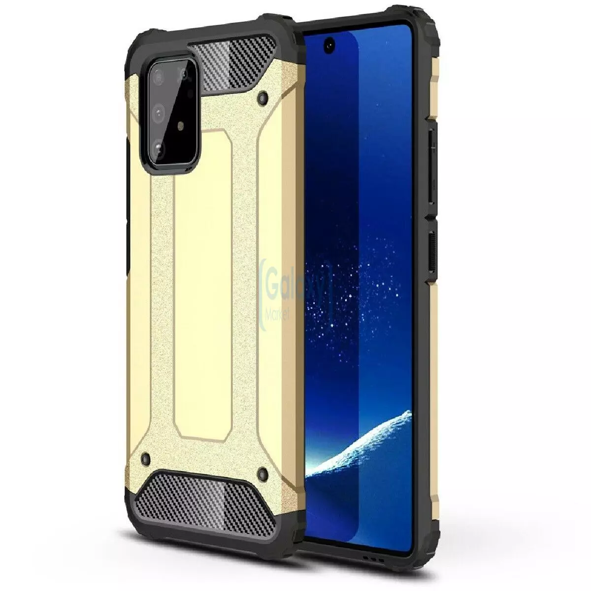 Чехол бампер Rugged Hybrid Tough Armor для Samsung Galaxy Note 10 Lite Gold (Золотой)