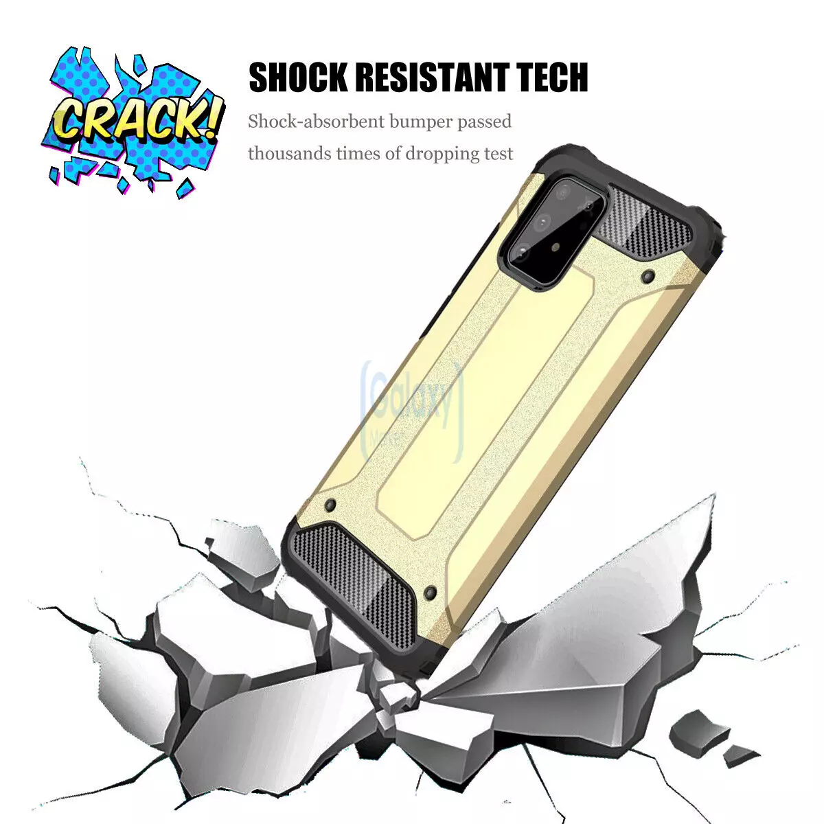 Чехол бампер Rugged Hybrid Tough Armor для Samsung Galaxy Note 10 Lite Gold (Золотой)