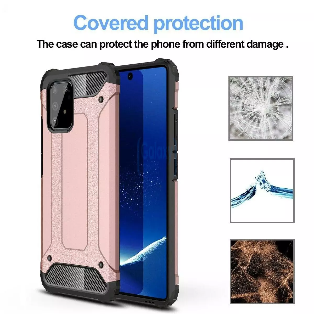 Чехол бампер Rugged Hybrid Tough Armor для Samsung Galaxy Note 10 Lite Rose Gold (Розовое Золото)