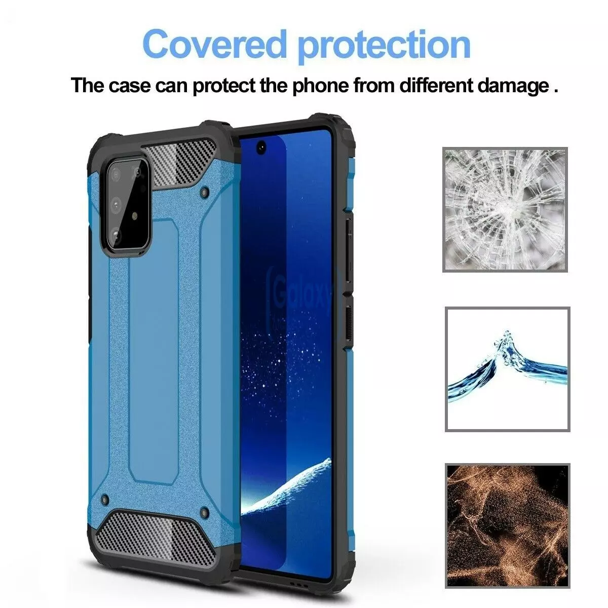 Чехол бампер Rugged Hybrid Tough Armor для Samsung Galaxy Note 10 Lite Blue (Синий)