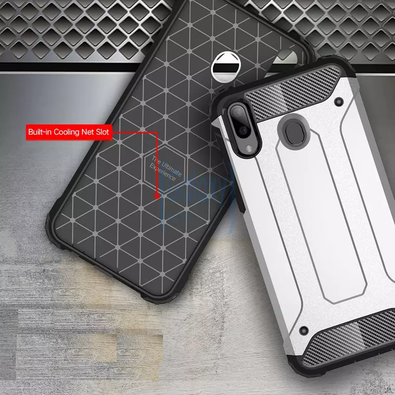 Чехол бампер Rugged Hybrid Tough Armor Case для Samsung Galaxy A20 Black (Черный)