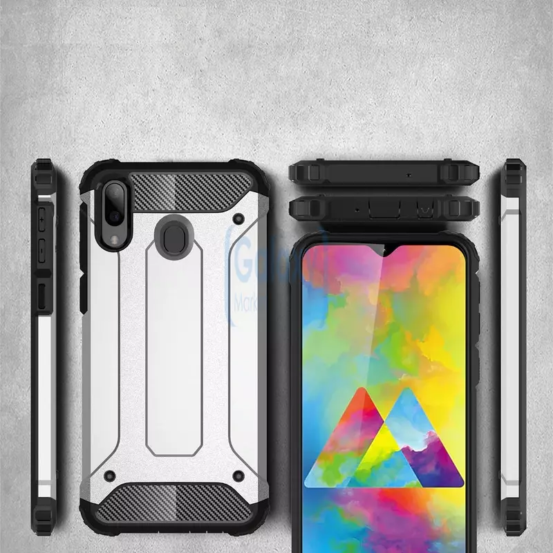 Чехол бампер Rugged Hybrid Tough Armor Case для Samsung Galaxy A20 Black (Черный)