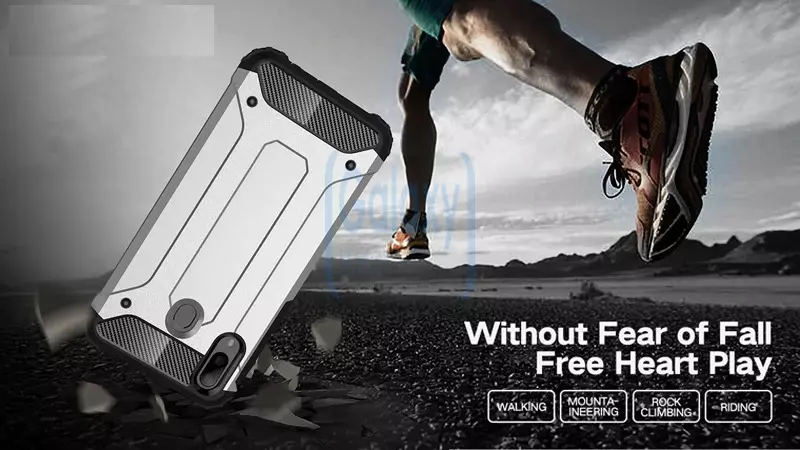 Чехол бампер Rugged Hybrid Tough Armor Case для Samsung Galaxy A20 Black (Черный)