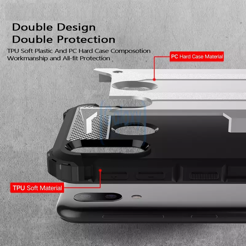 Чехол бампер Rugged Hybrid Tough Armor Case для Samsung Galaxy A30 Red (Красный)