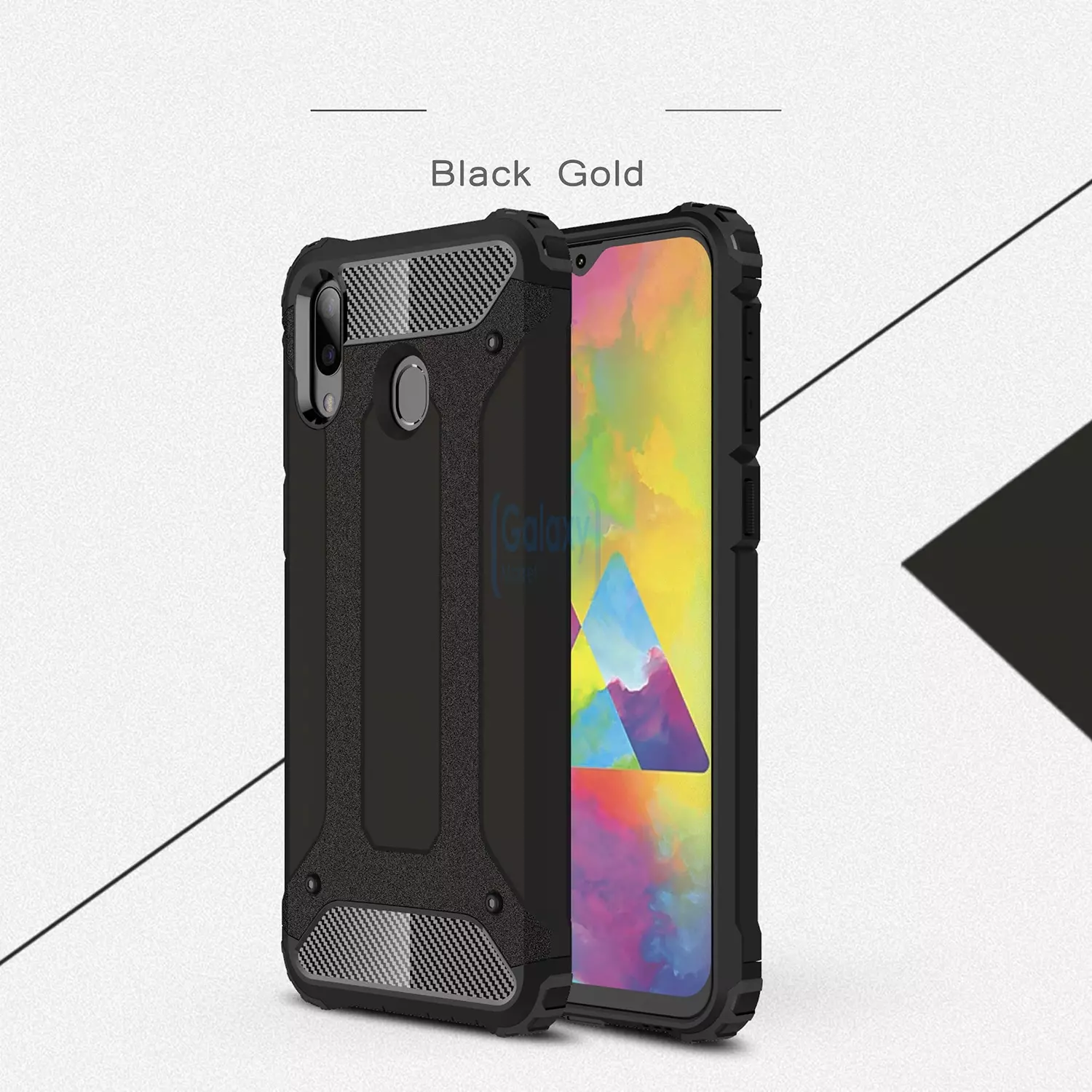 Чехол бампер Rugged Hybrid Tough Armor Case для Samsung Galaxy A20 Black (Черный)