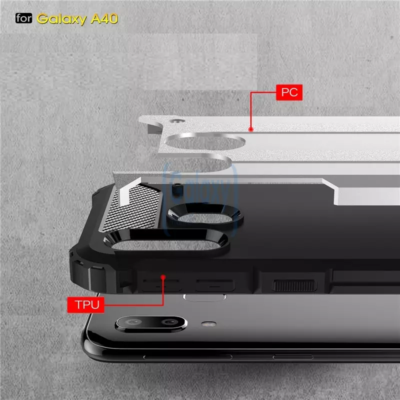Чехол бампер Rugged Hybrid Tough Armor Case для Samsung Galaxy A40 Rose Gold (Розовое Золото)