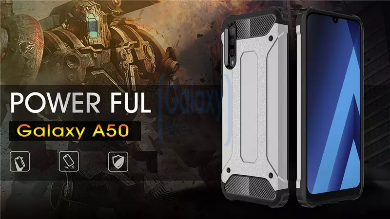 Чехол бампер Rugged Hybrid Tough Armor Case для Samsung Galaxy A50 Gold (Золотой)