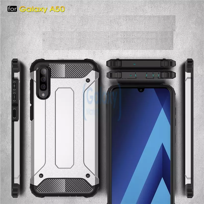 Чехол бампер Rugged Hybrid Tough Armor Case для Samsung Galaxy A50 Navy Blue (Синий)