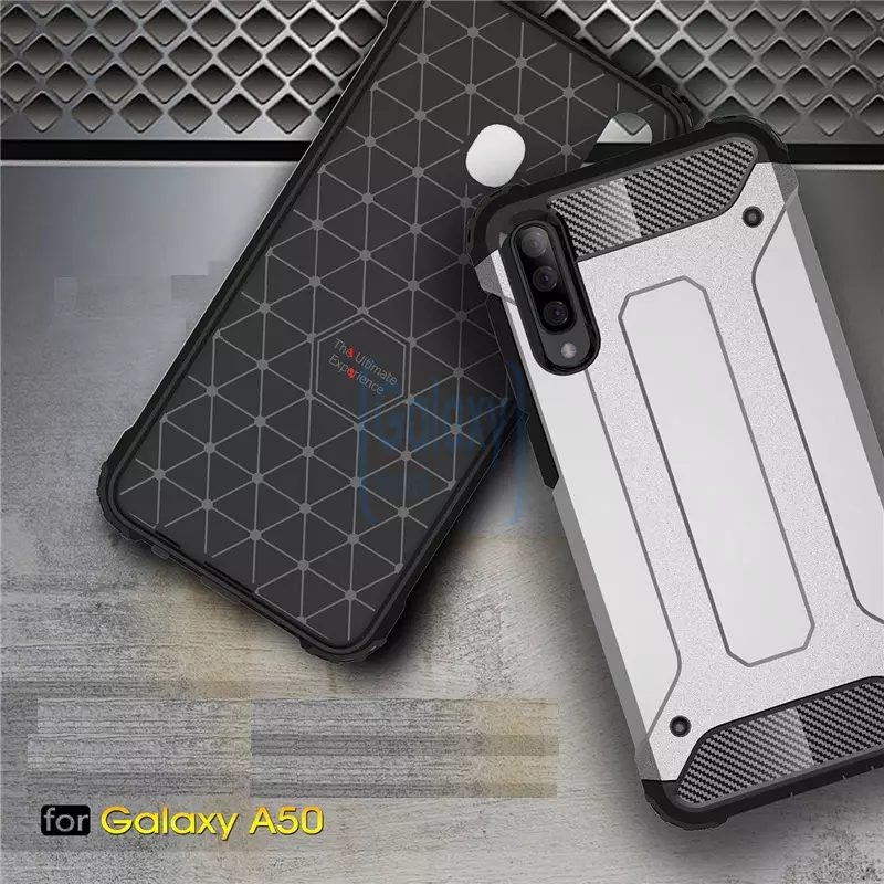 Чехол бампер Rugged Hybrid Tough Armor Case для Samsung Galaxy A50 Black (Черный)