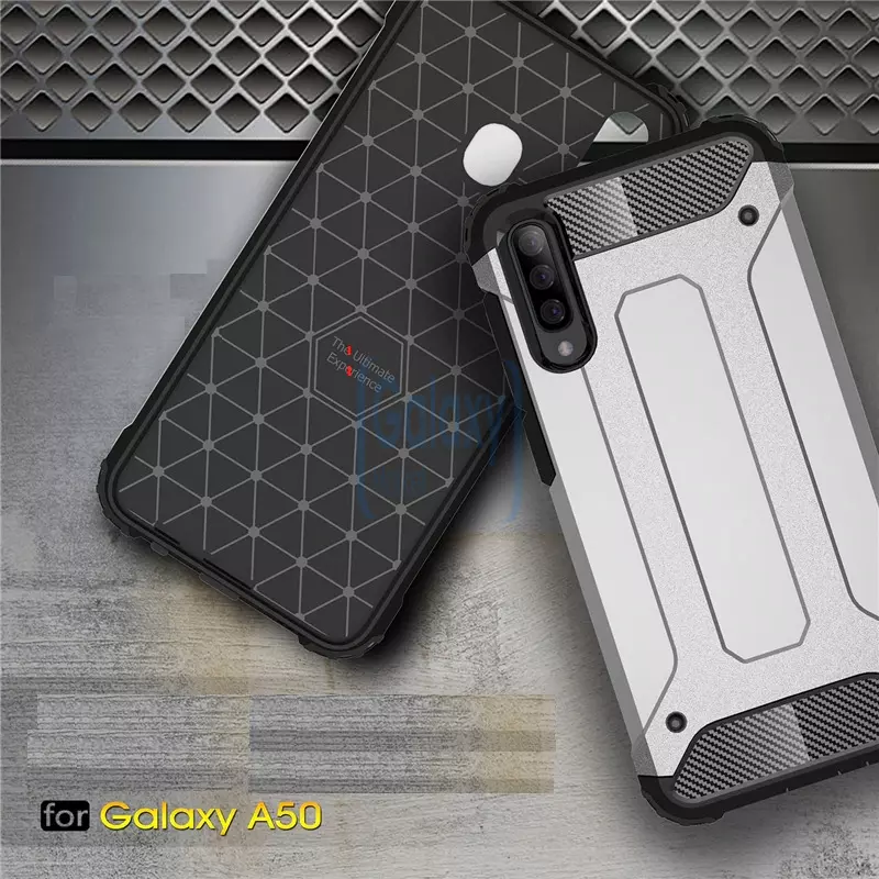 Чехол бампер Rugged Hybrid Tough Armor Case для Samsung Galaxy A50 Gold (Золотой)